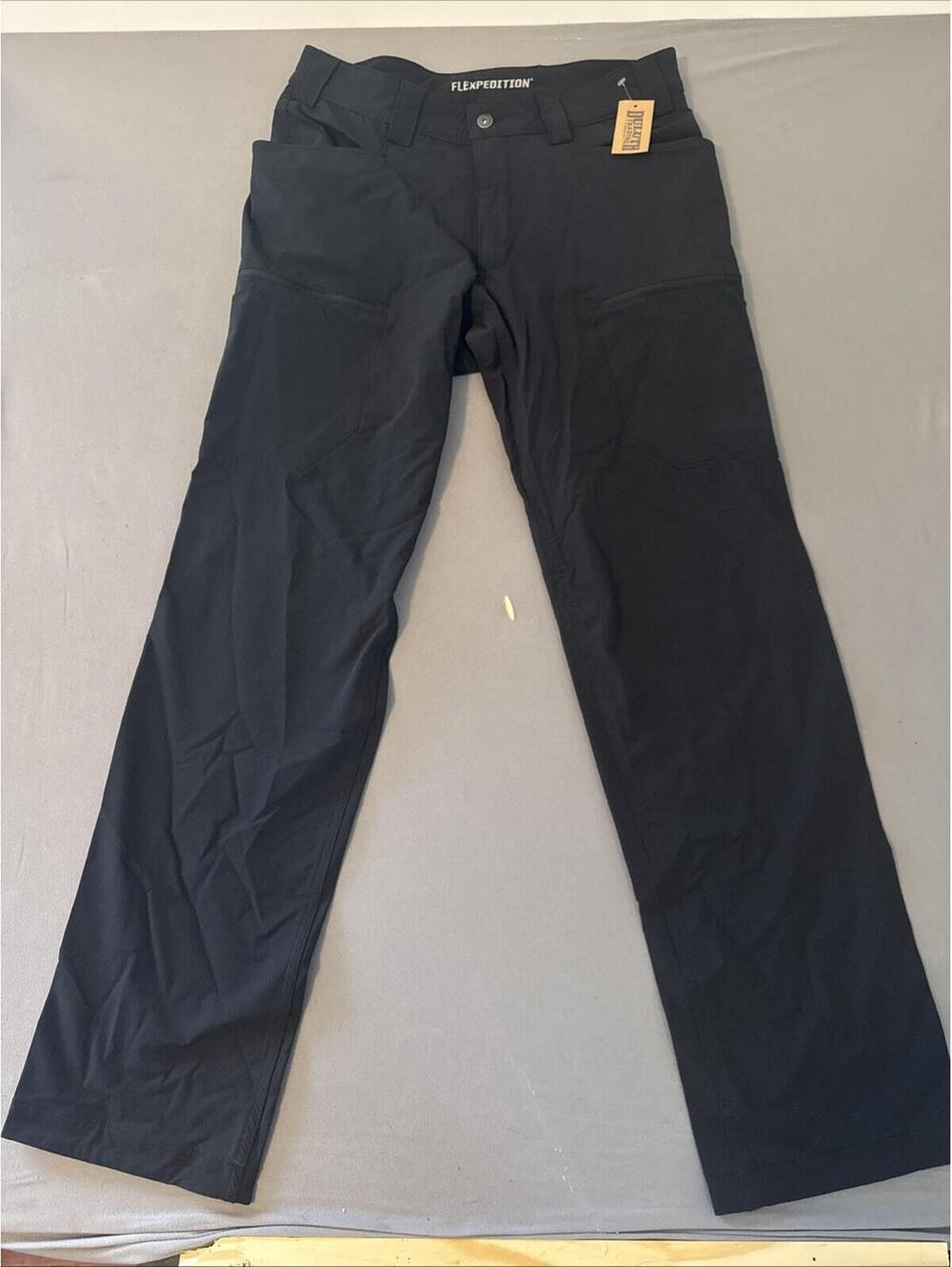 Duluth Trading Co Flexpedition Pants Men’s 34x36 Tall Relaxed Fit Black Hiking